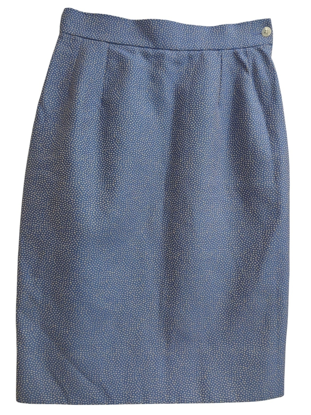 Yves Saint Laurent  Encore Sz 4 Vtg Y2K Blue Textured Pencil Skirt Quiet Luxury